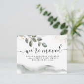 Gentle Greenery Watercolor Leaf | Goldstaub Ankündigungspostkarte (Stehend Vorderseite)