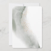 Gentle Greenery Watercolor Leaf | Goldstaub Einladung (Rückseite)