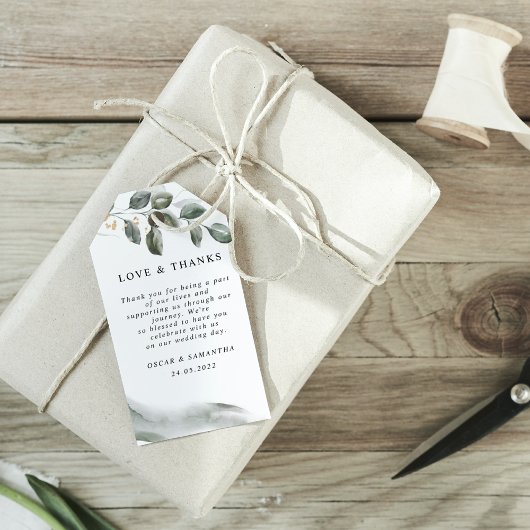 Gentle Greenery Watercolor Leaf | Goldstaub Geschenkanhänger