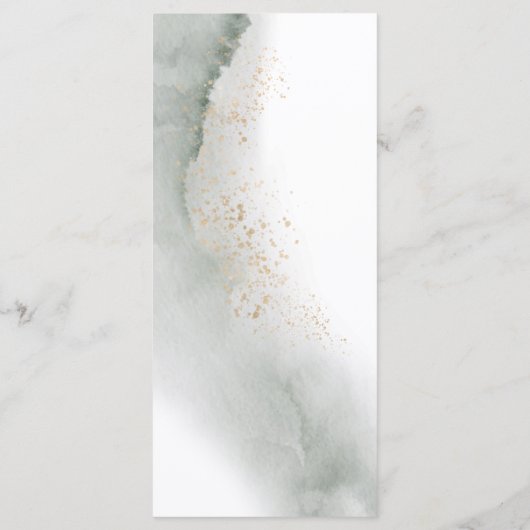 Gentle Greenery Watercolor Leaf | Goldstaub | Menükarte (Rückseite)