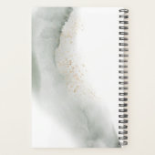 Gentle Greenery Watercolor Leaf | Goldstaub Planer (Rückseite)