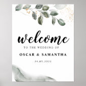 Gentle Greenery Watercolor Leaf | Goldstaub | Poster (Vorne)