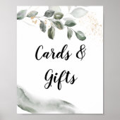 Gentle Greenery Watercolor Leaf | Goldstaub | Poster (Vorne)