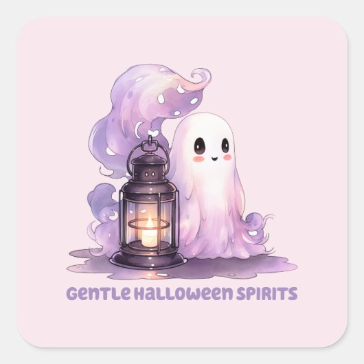 Gentle Halloween Spirits Quadratischer Aufkleber (Vorderseite)