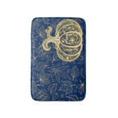 Gentle Harvest Pumpkin - Indigo Bath Mat Badematte (Vorderseite Vertikal)
