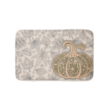 Gentle Harvest Pumpkin - Warm Peach Bath Mat