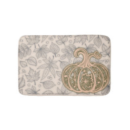 Gentle Harvest Pumpkin - Warm Peach Bath Mat Badematte