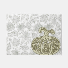Gentle Harvest Pumpkin - White Door Mat Fußmatte