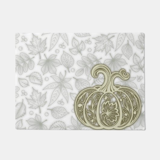 Gentle Harvest Pumpkin - White Door Mat Fußmatte (Vorderseite)