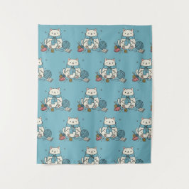 Gentle Hobby Supplies Weiße Katze Crafter Design Wandteppich