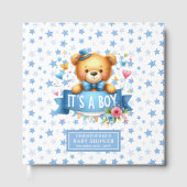 Gentle It is a Boy Guest Book for Baby Shower Fun Gästebuch (Vorderseite)