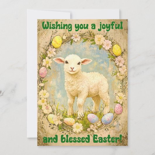 Gentle Joy – Easter Lamb Wishes Karte (Vorderseite)