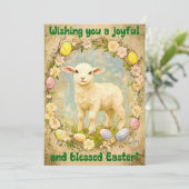 Gentle Joy – Easter Lamb Wishes Karte (Stehend Vorderseite)