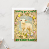 Gentle Joy – Easter Lamb Wishes Karte (Vorderseite/Rückseite Beispiel)