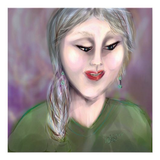 Gentle Knowing Modern Feminine Portrait Wall Art Fotodruck (Vorne)