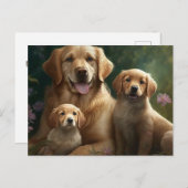 Gentle Labrador Family: Mutter und Welpen Postkarte (Vorne/Hinten)