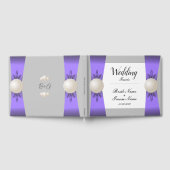 Gentle Lavender & Gray Pearl Ribbon Wedding Gästebuch (Voll)