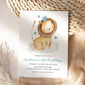 Gentle Lion Birthday Party Einladung