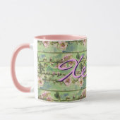 Gentle Mallow Floral mit Ihrem Namen Tasse (Links)