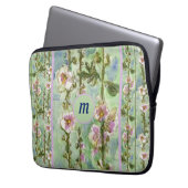 Gentle Mallow Light Pink Blume & Monogram Laptopschutzhülle (Vorderseite Links)