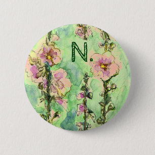 Gentle Mallow mit Ihrem Monogramm Button
