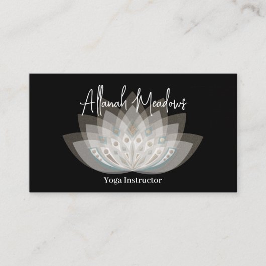 Gentle Mandala Lotus Blume Business Card Visitenkarte (Vorderseite)
