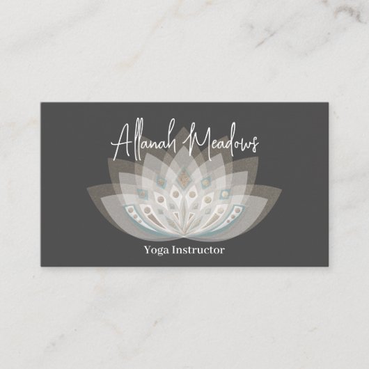Gentle Mandala Lotus Blume Business Card Visitenkarte (Vorderseite)