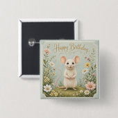 Gentle Maus Garten Geburtstag Button (Vorne & Hinten)