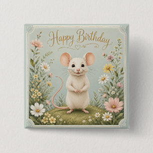 Gentle Maus Garten Geburtstag Button