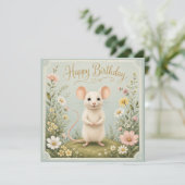 Gentle Maus Garten Geburtstag Karte (Stehend Vorderseite)