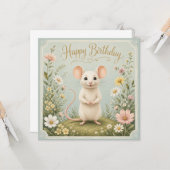 Gentle Maus Garten Geburtstag Karte (Vorderseite/Rückseite Beispiel)
