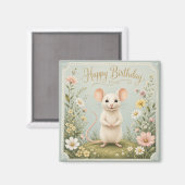 Gentle Maus Garten Geburtstag Magnet (Vorderseite/Rückseite)