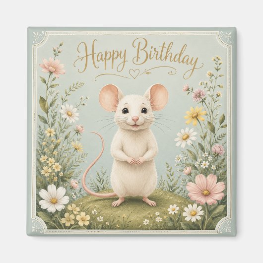 Gentle Maus Garten Geburtstag Magnet (Vorne)
