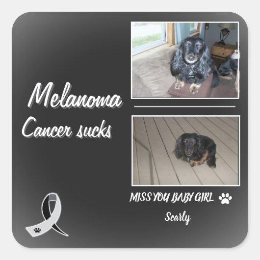 Gentle Melanoma Pet Memory Design Quadratischer Aufkleber (Vorderseite)