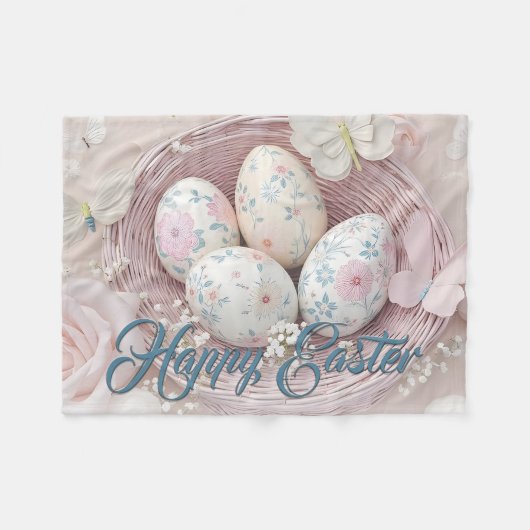 Gentle Oaster Joy with Floral Motif Fleecedecke (Vorderseite (Horizontal))