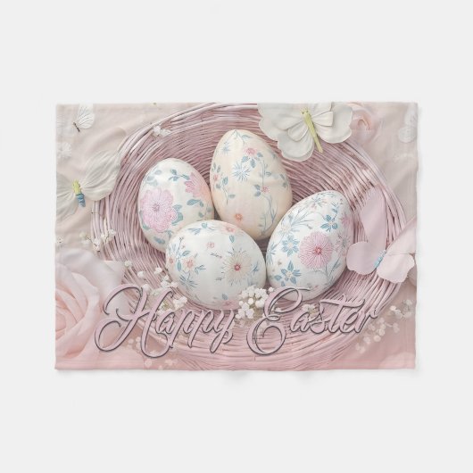 Gentle Oaster Joy with Floral Motif Fleecedecke (Vorderseite (Horizontal))