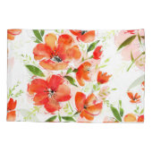 Gentle Orange Poppies Wasserfarben Muster Kissenbezug (Rückseite)