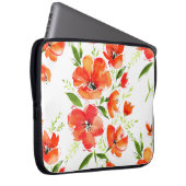 Gentle Orange Poppies Wasserfarben Muster Laptopschutzhülle (Vorne Rechts)