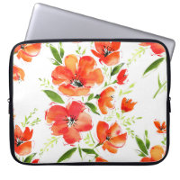 Gentle Orange Poppies Wasserfarben Muster