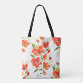 Gentle Orange Poppies Wasserfarben Muster Tasche (Rückseite)