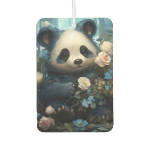 Gentle Panda Bear zwischen Dschungel-Rose Autolufterfrischer