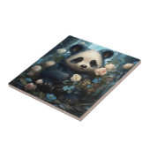 Gentle Panda Bear zwischen Dschungel-Rose Fliese (Seite)