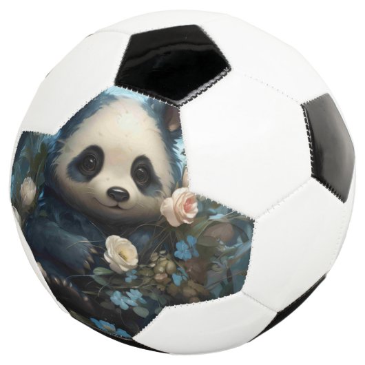 Gentle Panda Bear zwischen Dschungel-Rose Fußball (Dreiviertel)