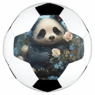 Gentle Panda Bear zwischen Dschungel-Rose Fußball