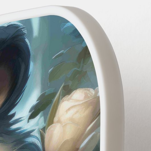 Gentle Panda Bear zwischen Dschungel-Rose Pickleball Schläger (Linke Seite)