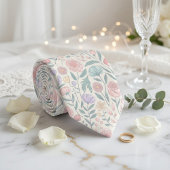 Gentle Pastel Blume Pattern Krawatte