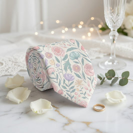 Gentle Pastel Blume Pattern Krawatte
