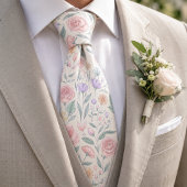 Gentle Pastel Blume Pattern Krawatte