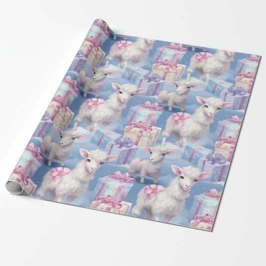 Gentle Pastel Lambs und Geschenke Geschenkpapier (Ungerollt)
