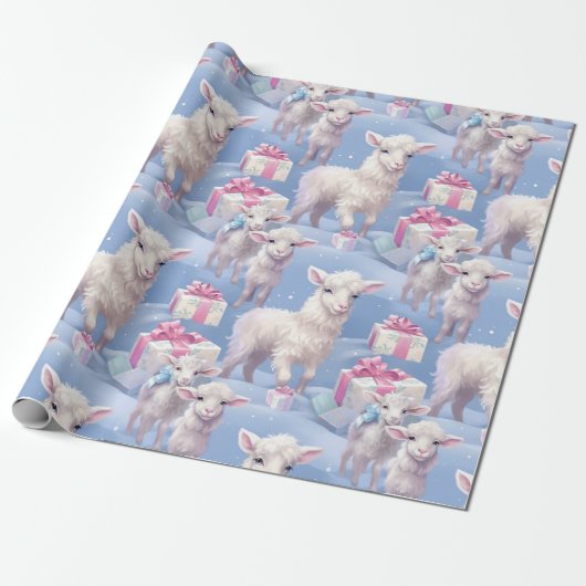 Gentle Pastel Lambs und Geschenke Geschenkpapier (Ungerollt)